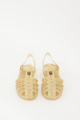 Gucci Beige Rubbber Studded Caged Sandal
