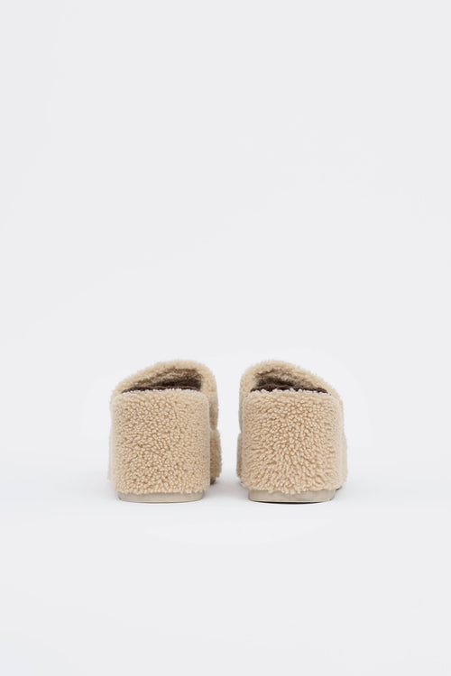 Gucci Shearling GG Wedge Slide