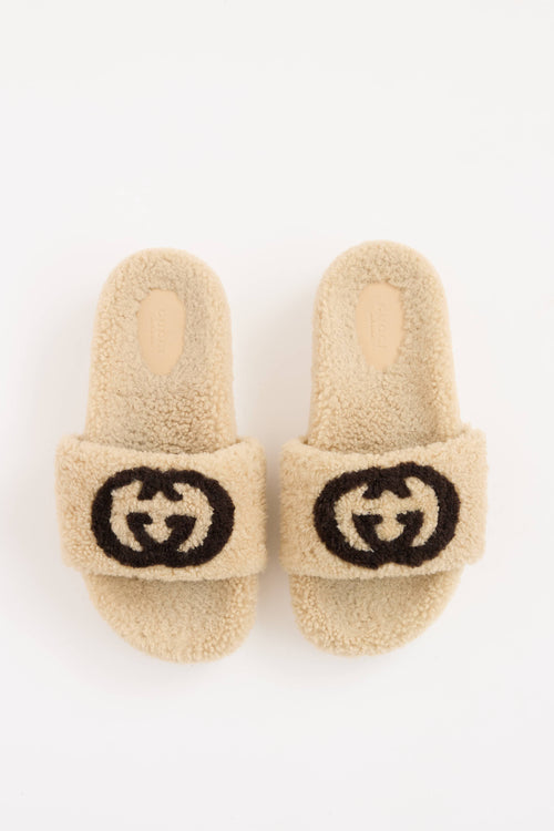 Gucci Shearling GG Slide