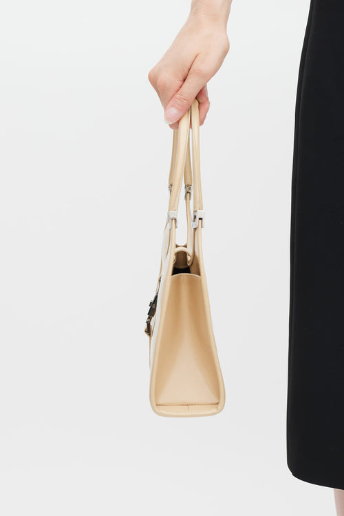 Gucci Beige & Silver Leather Spazzolato Jackie Bag