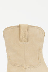 Gucci Beige Suede Western Mid Calf Boot