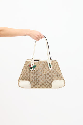 Gucci Beige & White Monogram Princy Tote