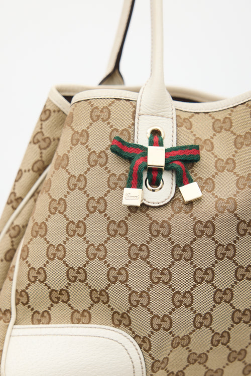 Gucci Beige & White Monogram Princy Tote