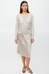 Gucci Beige Wool Hardware Tank & Cardigan Set