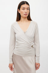 Gucci Beige Wool Hardware Tank & Cardigan Set