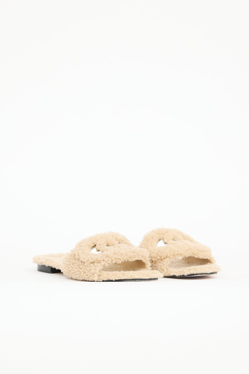 Gucci Shearling Logo Slide