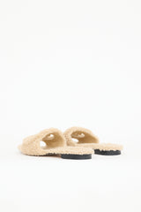 Gucci Shearling Logo Slide