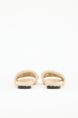 Gucci Shearling Logo Slide