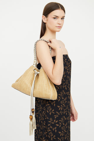 Gucci Raffia Peggy Shoulder Bag