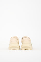 Gucci Beige Leather Rhyton Logo Sneaker