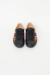 Gucci Black & Multicolour Ace Flame Sneaker