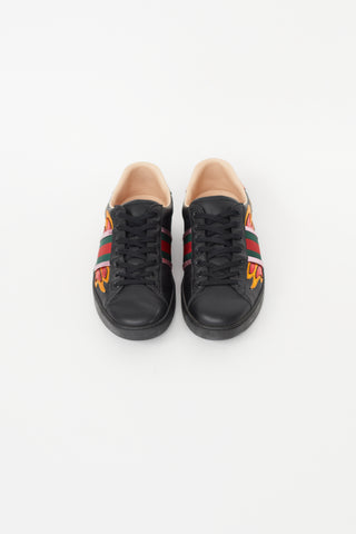 Gucci Black & Multicolour Ace Flame Sneaker