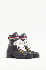 Gucci Black & Multicolour Leather Sylvie Ankle Boot