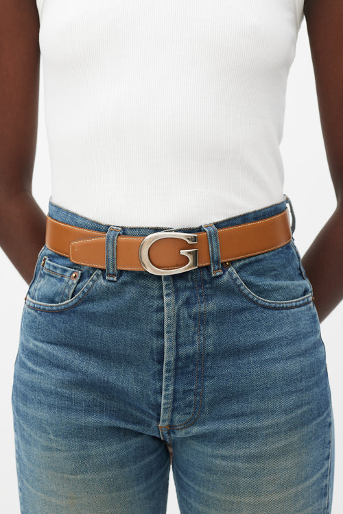 Gucci Black & Brown Leather Logo Reversible Belt