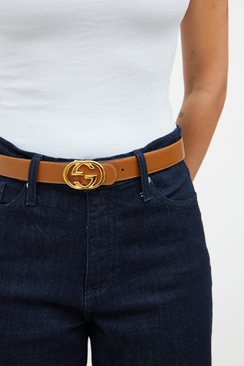 Gucci Black & Brown Leather Marmont Belt