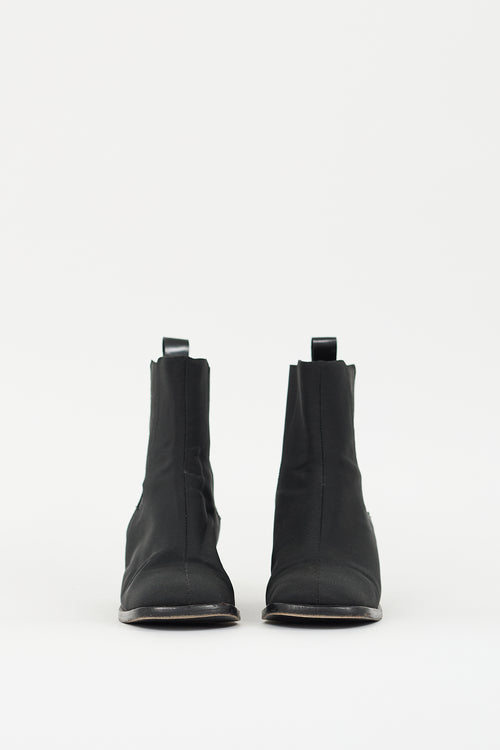 Gucci Black Canvas Chelsea Ankle Boot