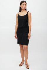 Gucci Black Draped Front Sleeveless Dress