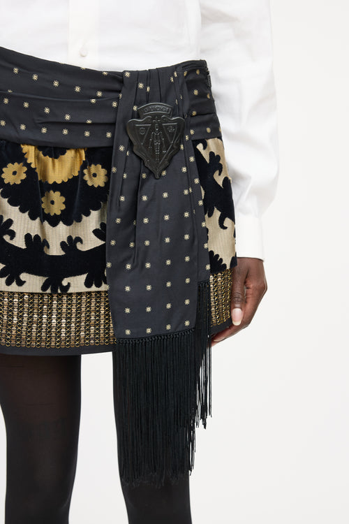 Gucci Layered Brocade Mini Skirt