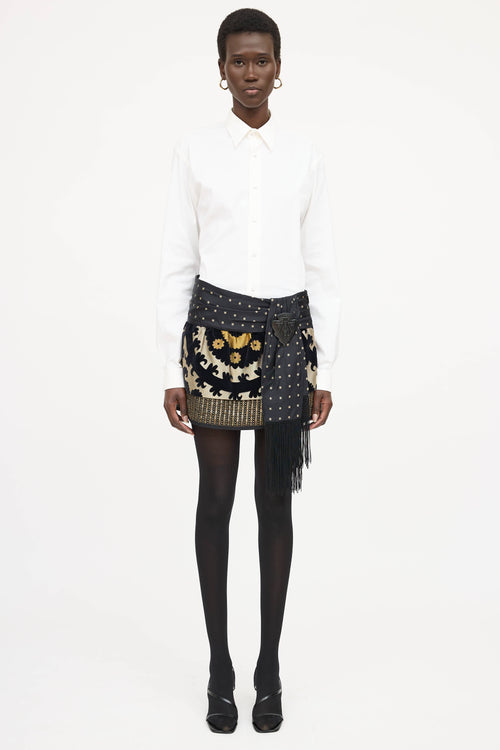 Gucci Layered Brocade Mini Skirt
