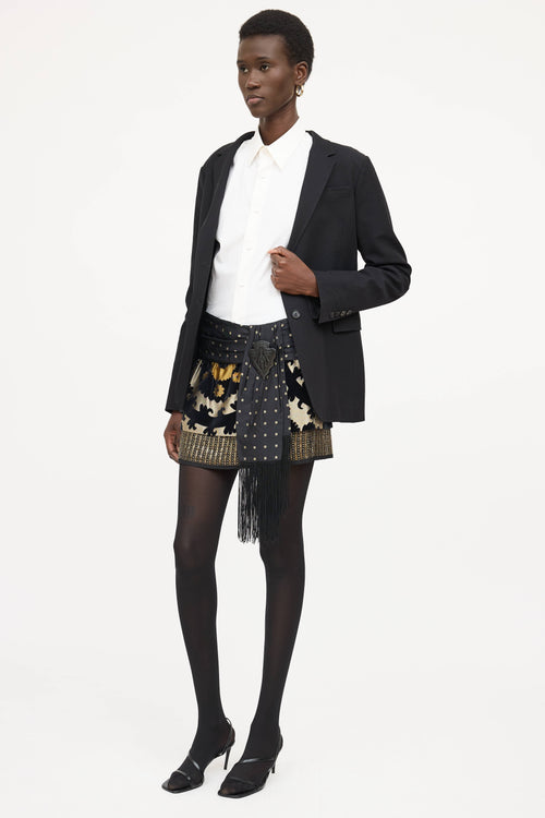Gucci Layered Brocade Mini Skirt