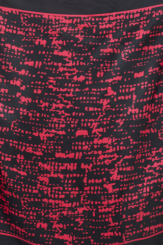 Gucci Black & Fuchsia Printed Silk Scarf