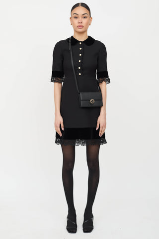 Leather Interlocking GG Wallet on Strap