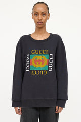 Gucci Distressed Cotton Logo Sweatshirt