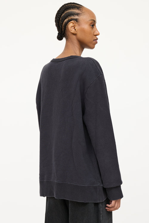 Gucci Distressed Cotton Logo Sweatshirt