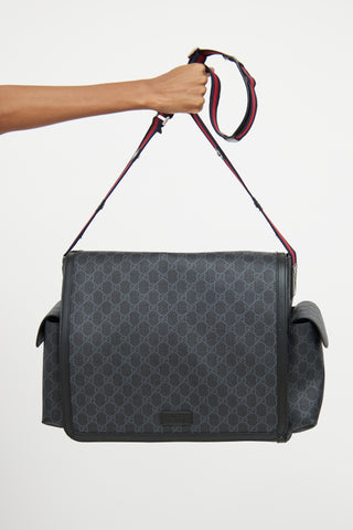 Gucci Black GG Supreme Diaper Bag