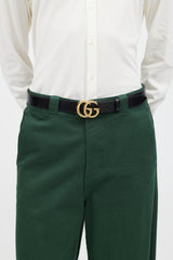 Gucci Black & Gold Double G Belt