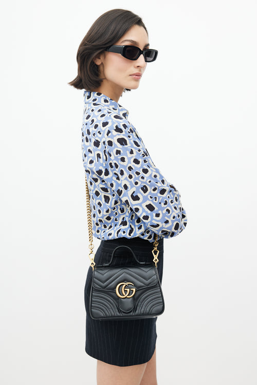 Gucci Black & Gold Marmont Leather Bag