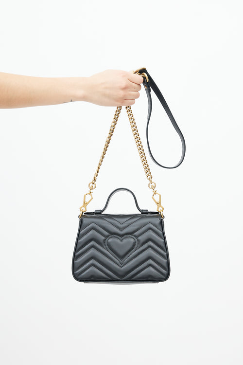 Gucci Black & Gold Marmont Leather Bag
