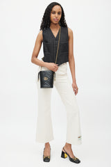 Gucci Black & Gold GG Marmont Leather Bucket Bag