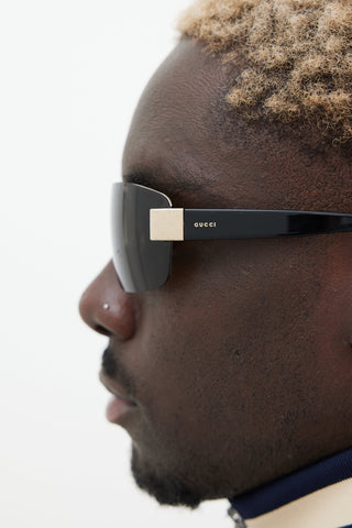 Gucci Black & Gold GG1800S Rectangular Sunglasses