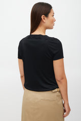 Gucci Black & Gold Hardware Cowl Neck Top