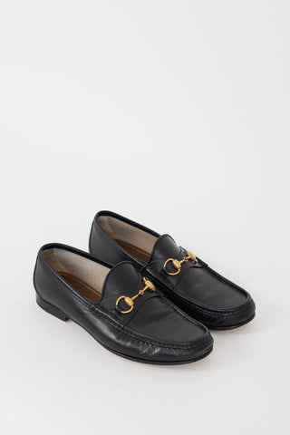 Gucci Black & Gold Hardware Leather Loafer