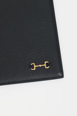 Gucci Black Leather & Gold Hardware Zip Pouch