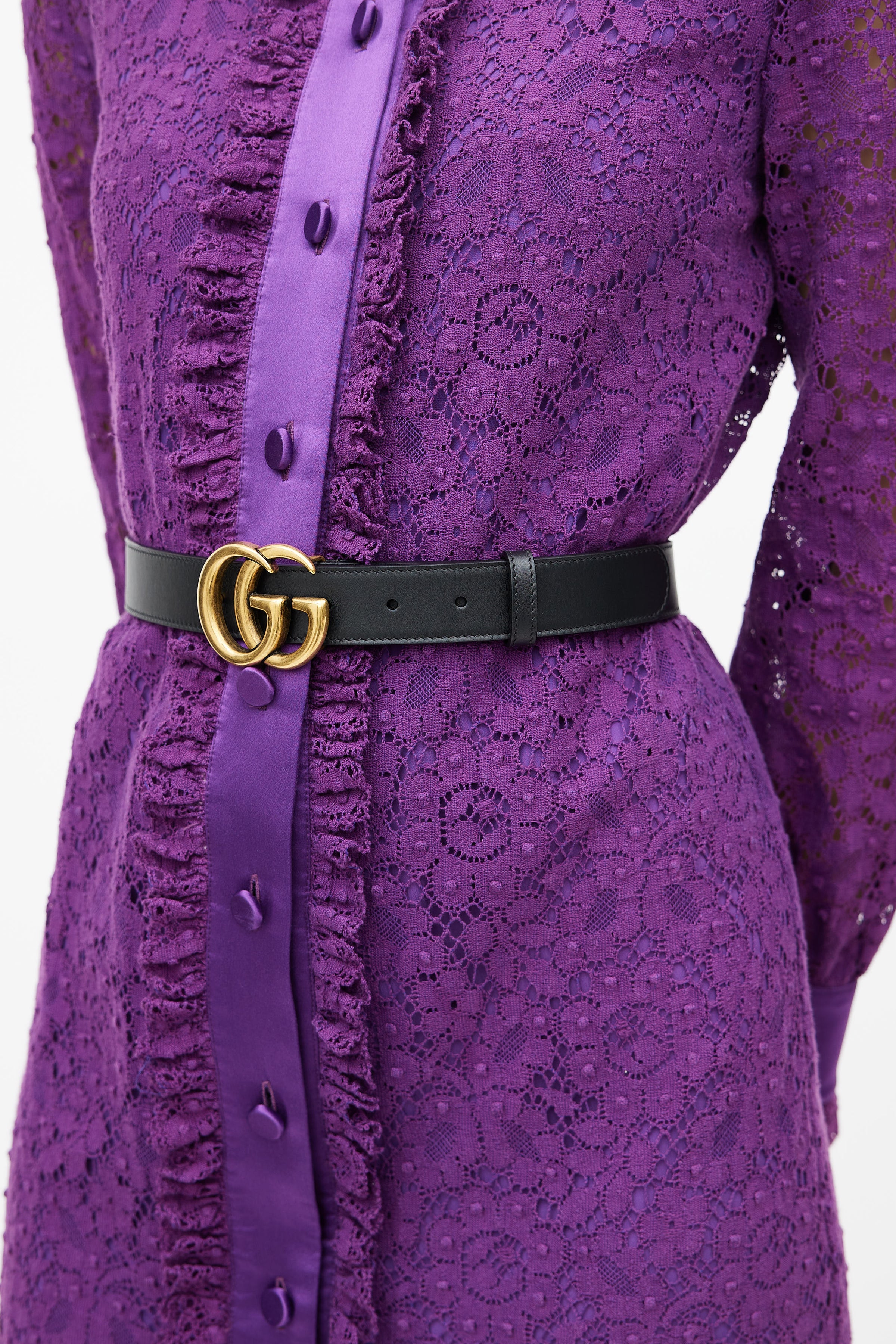 Gucci // Black Leather & Gold-Tone GG Belt – VSP Consignment