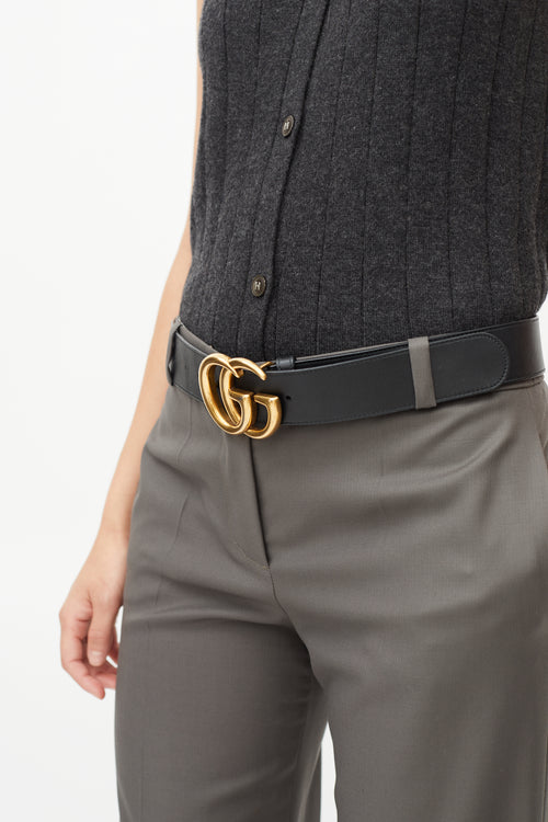 Gucci Black & Gold Marmont Belt
