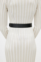 Gucci Black & Gold Leather GG Marmont Belt