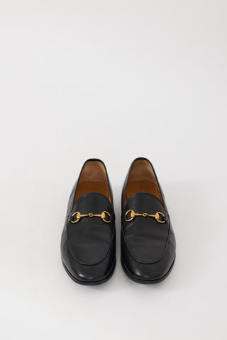 Gucci Black & Gold Leather Jordaan Loafer