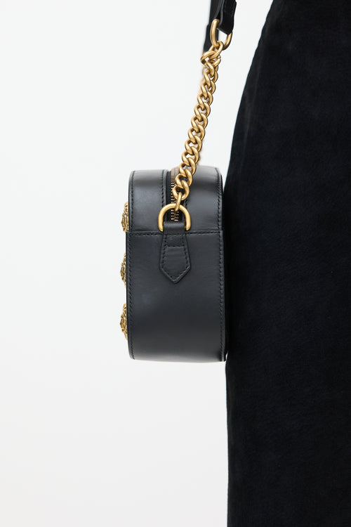 Gucci Black & Gold Leather Marmont Quilted Bag