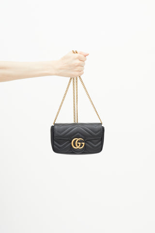Gucci Black & Gold Marmont Super Mini Bag