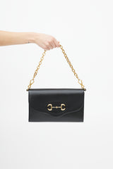 Gucci Black & Gold Patent Small 1955  Shoulder Bag