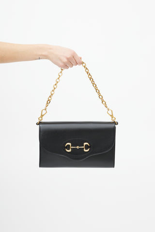 Gucci Black & Gold Patent Small 1955  Shoulder Bag