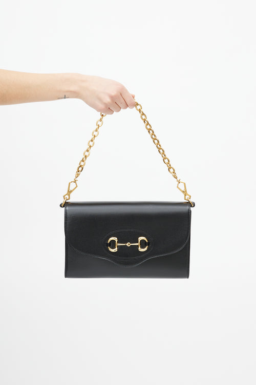 Gucci Black & Gold Patent Small 1955  Shoulder Bag