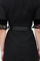 Gucci Black & Gold Leather Marmont Pearl Belt