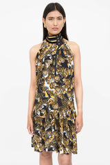 Gucci Silk Printed Halter Dress