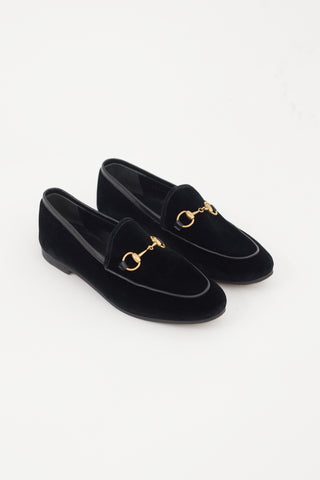 Gucci Black & Gold Velvet Loafer
