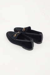 Gucci Black & Gold Velvet Loafer
